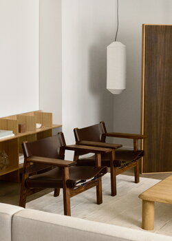 Fredericia The Spanish Chair, pelle di cavallo marrone scuro - noce oliato, immagine decorativa
