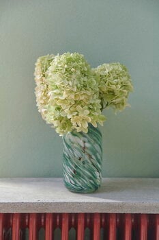 HAY Splash vase, roll neck, S, green swirl