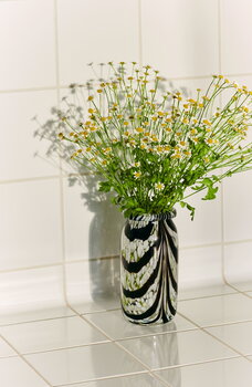 HAY Splash Vase, gerollter Rand, XS, Kaffeebraun - Weiß