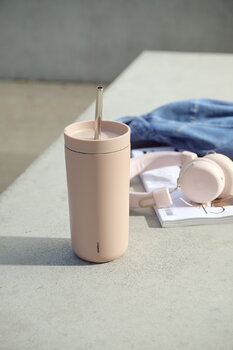 Stelton Tazza isolata sottovuoto To Go Sip con cannuccia, 0,4 L, erica, immagine decorativa