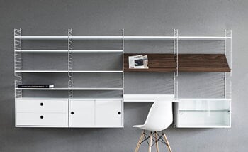 String Furniture Cassettiera String con due cassetti, 78 x 30 cm, bianca