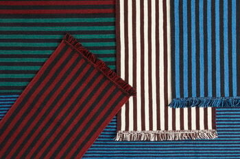 HAY Stripes and Stripes wool rug, 200 x 60 cm,  blue
