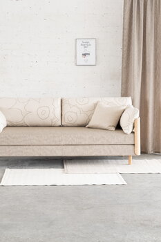 Tapio Anttila Collection ON2 Wood sofa bed, soap waxed oak - Marimekko Piirto Unikko - Diamonds 289, decoration image