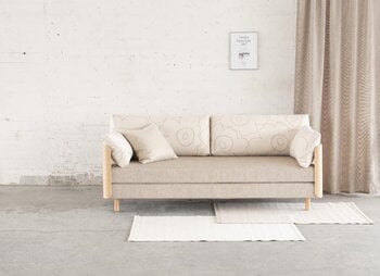 Tapio Anttila Collection ON2 Wood Schlafsofa, seifenwachsgeölte Eiche - Piirto Unikko - Diamonds 289, dekorationsbild