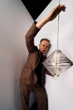Tom Dixon Press Cone LED pendant, 2700K, clear, decoration image