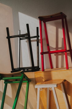 HAY Tabouret de bar Taburete 8, modèle haut, 75 cm, rouge signal - chêne laqué