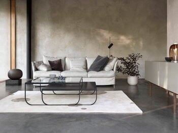 Asplund Tati sohvapöytä, 90 cm, korkea, antrasiitti - kirkas lasi