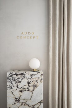 Audo Copenhagen TR Bulb table/wall lamp, brushed brass - matte opal