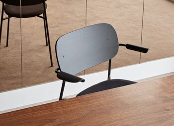 Audo Copenhagen Co Chair with armrests, black oak - black leather