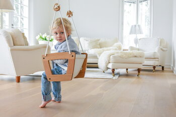Lillagunga Lillagunga Toddler swing, oak - white seat and rope
