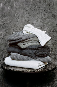 The Organic Company Big Waffle towel and blanket, dark grey