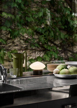 &Tradition Mist portable table lamp AP21, Grigio Caldo marble - opal glass, decoration image
