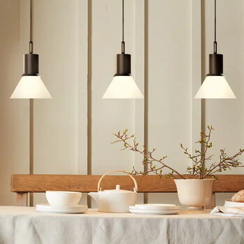 Anglepoise Lampada a sospensione Type 80, nero opaco - bianco opale, immagine decorativa