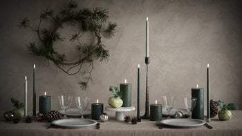 Uyuni Lighting LED pillar candle, 7,8 x 15 cm, rustic texture, olive green