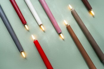 Uyuni Lighting LED taper candle, 25 cm, 2 pcs, red