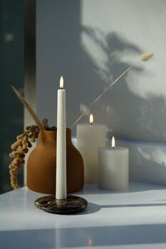 Uyuni Lighting LED pillar candle, 7,8 x 10 cm, rustic texture, vanilla