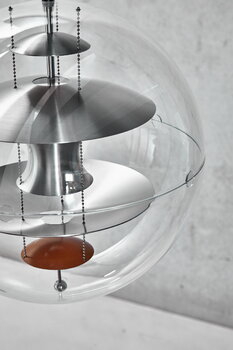 Verpan VP Globe Pendelleuchte, 40 cm, gebürstetes Aluminium