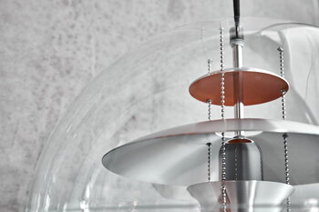 Verpan Lampada a sospensione VP Globe, 40 cm, alluminio spazzolato