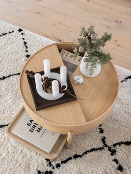 Woud Arc coffee table 66 cm, white pigmented oak, decoration image