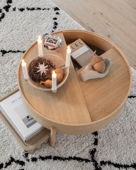 Woud Arc coffee table 66 cm, white pigmented oak, decoration image