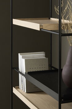 Woud Tray shelf, high, 1+2 oak - 1+2 black