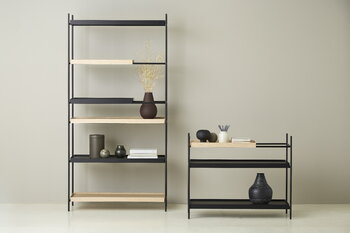 Woud Tray shelf, high, 1+2 oak - 1+2 black