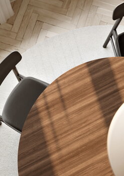 Woud Ludo dining table, 130 cm, black - matt lacquered walnut