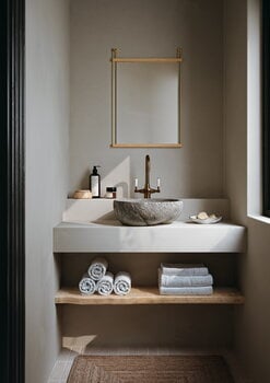 Woud Suspended mirror, 50 x 70 cm, white lacquered oak - brass