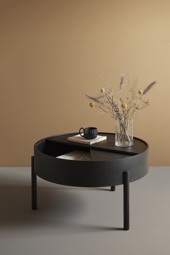 Woud Arc coffee table 66 cm, black painted ash