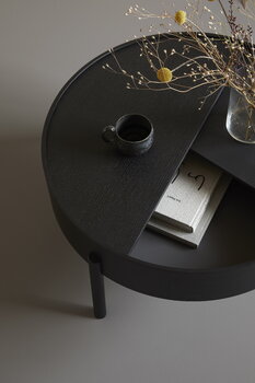 Woud Arc coffee table 66 cm, black painted ash