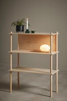 Woud Dew table and wall lamp, white stained oak
