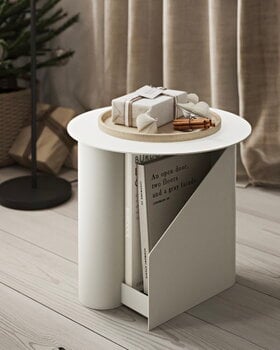 Woud Sentrum side table, warm grey, decoration image