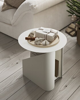 Woud Sentrum side table, warm grey, decoration image