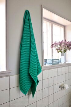HAY Waffle bath towel, emerald green