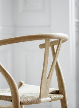 Carl Hansen & Søn Sedia CH24 Wishbone, rovere saponato - corda naturale