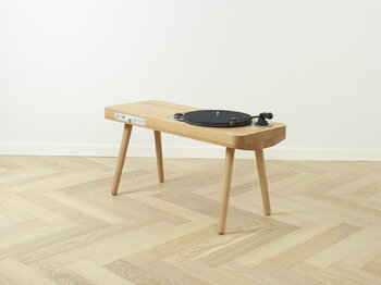 Wooden Turntable record player, oak