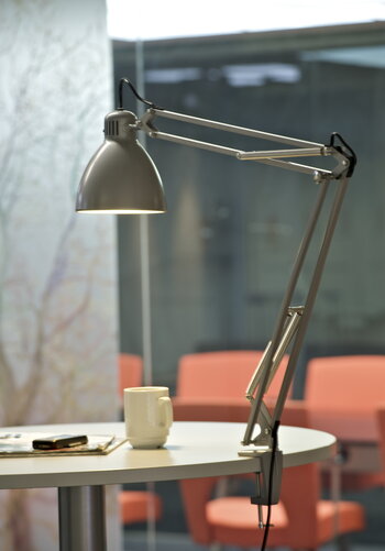Luxo L-1 desk lamp, aluminium grey