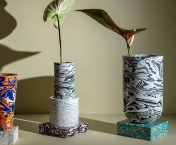 Tom Dixon Swirl Vase, klein, Schwarz - Weiß