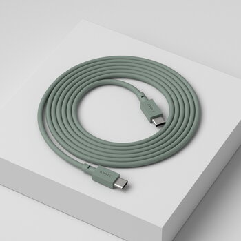 Avolt Cable 1 USB-C till USB-C-laddningskabel, 2 m, ekgrön