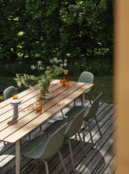 Muuto 70/70 Outdoor table, 225 x 90 cm, Sapele Mahogany - grey