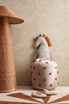 ferm LIVING Dot tufted pouf, camel - red, decoration image