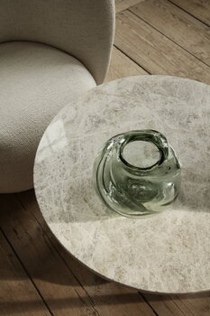 ferm LIVING Water Swirl vas, rund, återvunnet glas