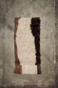 ferm LIVING Edge wall rug, 50 x 110 cm, off-white - coffee