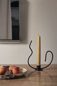 ferm LIVING Portacandela Valse, basso, nero, immagine decorativa