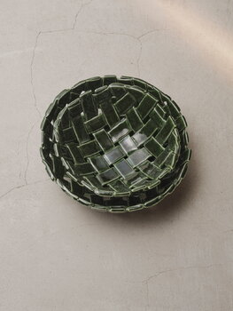 ferm LIVING Plait bowl, 24 cm, emerald green, decoration image