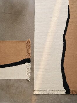 Ferm Living Soil Kelim runner rug, 70 x 180 cm, dark sand - off-white, decoration image