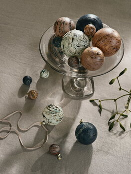 ferm LIVING Boules en verre Marble, L, set de 4 pièces