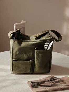 ferm LIVING Bark picnic bag, olive, decoration image