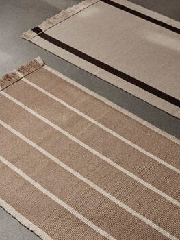 ferm LIVING Calm Kelim runner rug, 80 x 200 cm, off-white - coffee
