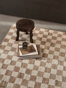 Ferm Living Check Wool Jute matto, 200 x 300 cm, l.valkoinen - natural, sisustuskuva